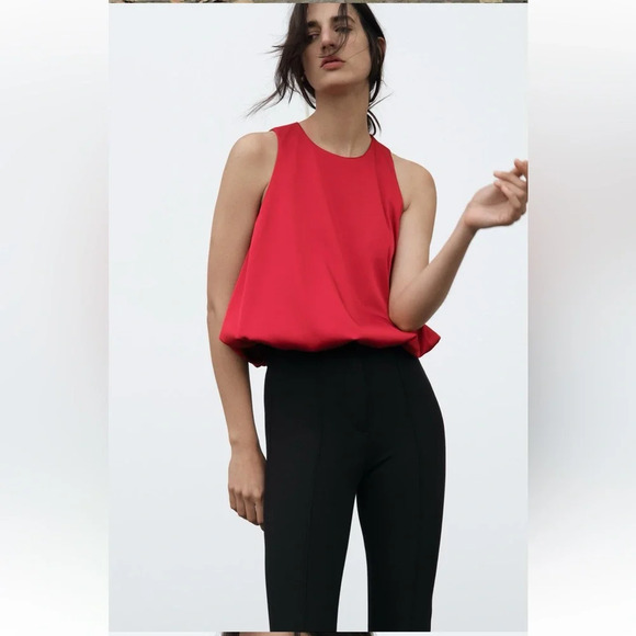 Zara Red Balloon Top - Picture 1 of 6